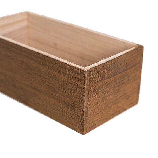 Wooden Trough Hamper Planter Brown (24x12x9cmH)