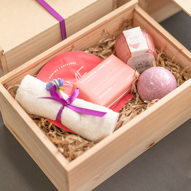 Wooden Box with Wooden Sliding Lid (30x20x13cmH)