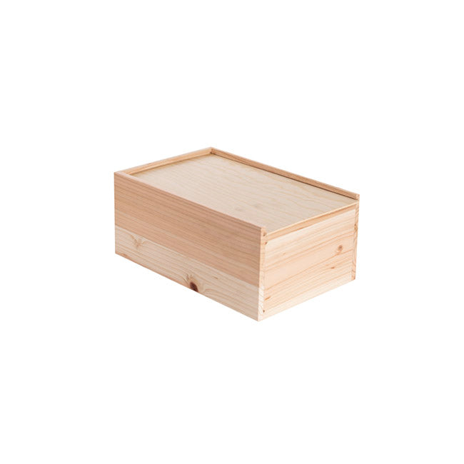Wooden Box with Wooden Sliding Lid (30x20x13cmH)