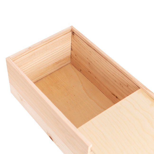 Wooden Box with Wooden Sliding Lid (30x20x13cmH)