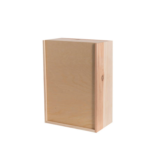 Wooden Box with Wooden Sliding Lid (35x25x14cmH)