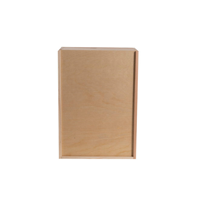 Wooden Box with Wooden Sliding Lid (35x25x14cmH)