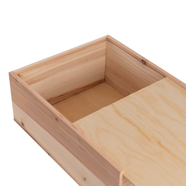 Wooden Box with Wooden Sliding Lid (40x30x15cmH)