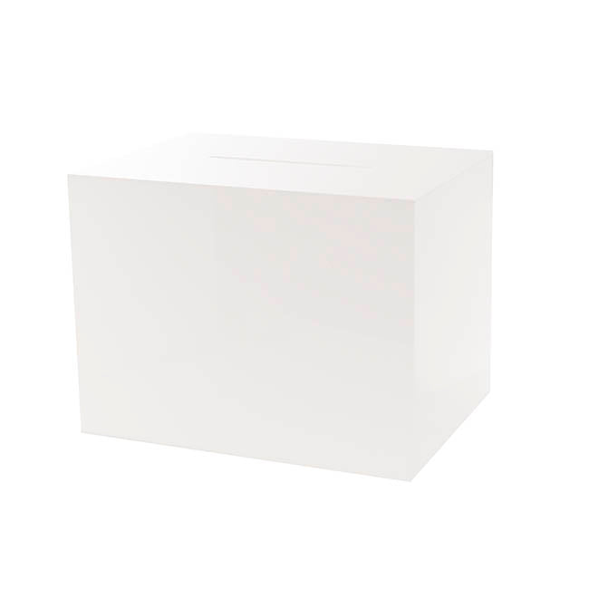 Wishing Well Acrylic Rectangle Box White (40x30x30cmH)