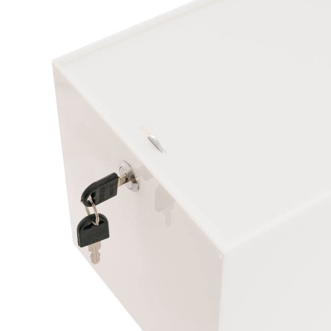 Wishing Well Acrylic Rectangle Box White (30x20x20cmH)