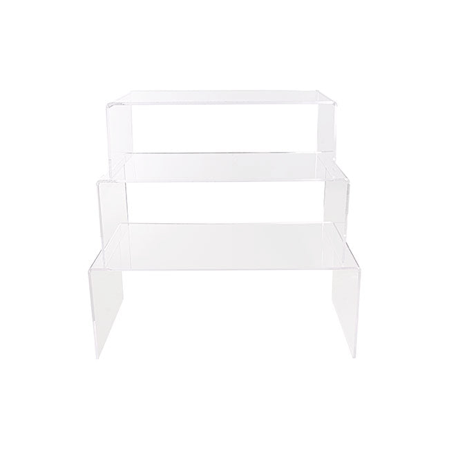 Acrylic Riser Rectangle Set 3 5mm Clear (20cmWx45cmLx18cmH)