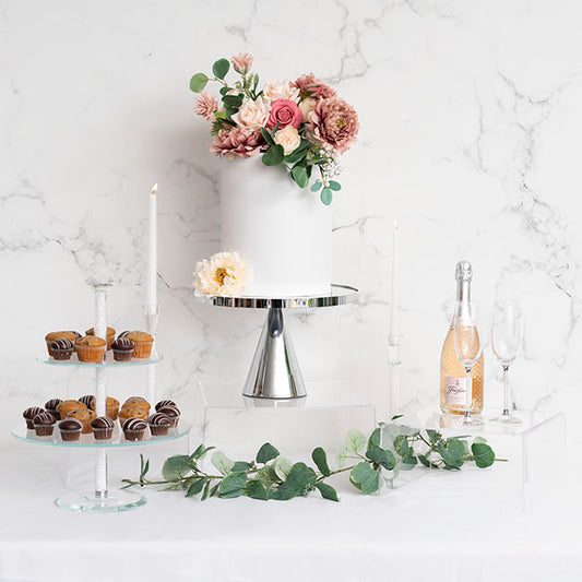 Acrylic Riser Square Set 3 5mm Clear (35x35cmx18cmH)