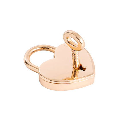 Love Heart Padlock with Key Pack 2 Gold (30x39mmH)