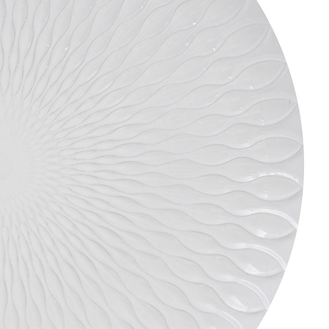 Mosaic Pattern Charger Plate Pack 4 White (33cmD)