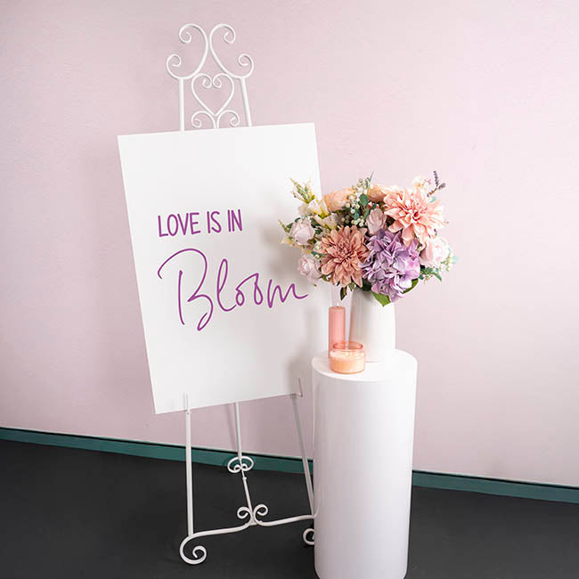 Elegant Tall Easel Matte White (50.5x53x168.5cmH)