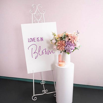 Elegant Tall Easel Matte White (50.5x53x168.5cmH)