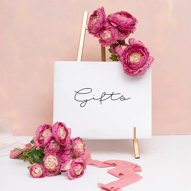 Table Size Metal Easel Gold (11x22x42cmH)