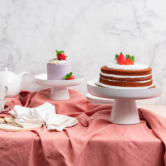 Metal Display Tray Stand White (32cmDx16cmH)