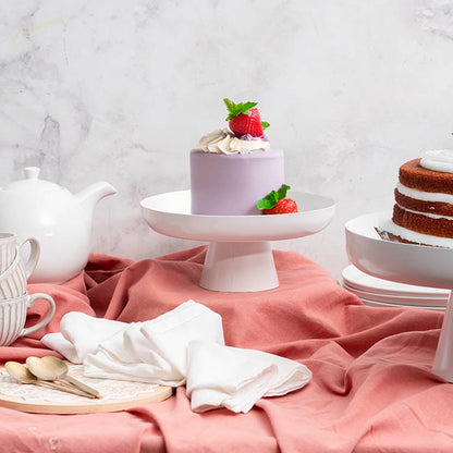 Metal Display Tray Stand White (24.5cmDx10.5cmH)