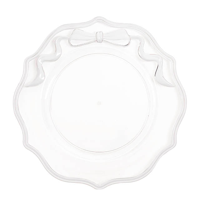 Charger Plate Bow White Edge Pack 4 Clear (32cmD)