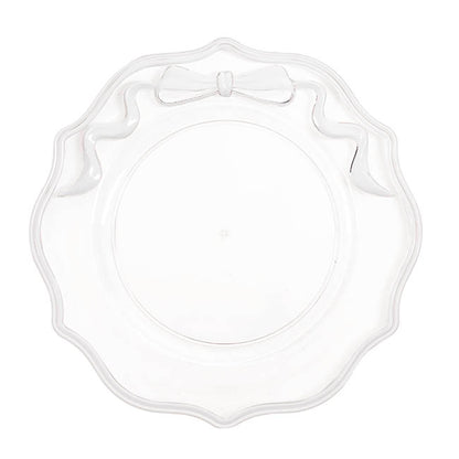 Charger Plate Bow White Edge Pack 4 Clear (32cmD)