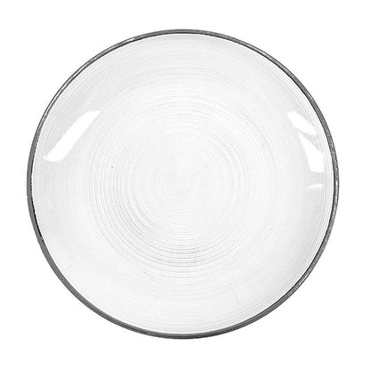 Charger Plate w Silver Rim Pack 4 Clear (33cmD)
