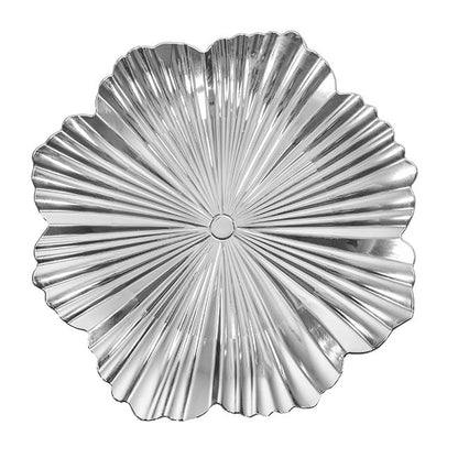 Charger Plate Floral Design Pack 4 Silver (33cmD)