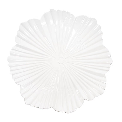 Charger Plate Floral Design Pack 4 White (33cmD)