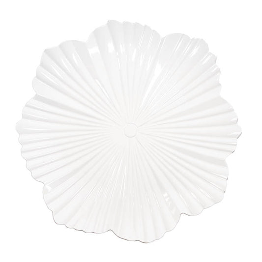 Charger Plate Floral Design Pack 4 White (33cmD)