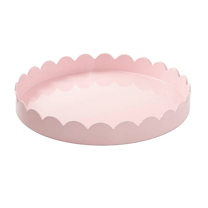 Scallop Edge Round Tray Soft Pink (4x35cmD)