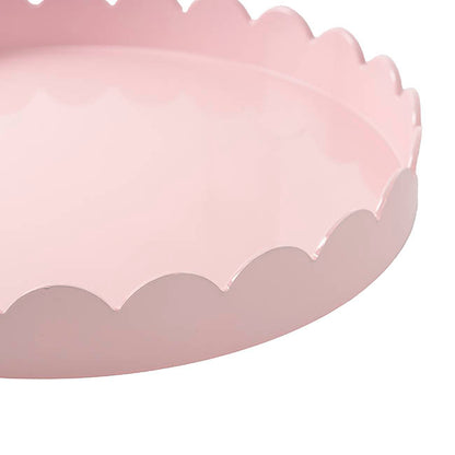 Scallop Edge Round Tray Soft Pink (4x35cmD)