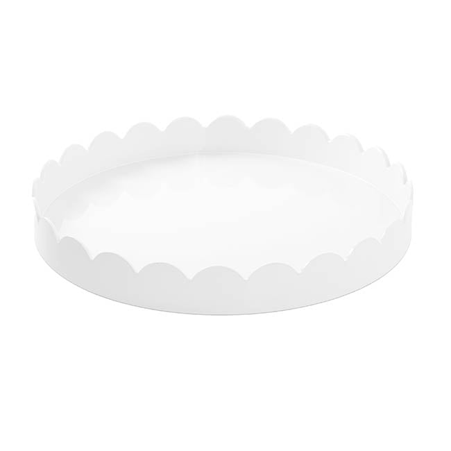 Scallop Edge Round Tray White (4x35cmD)
