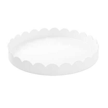 Scallop Edge Round Tray White (4x35cmD)