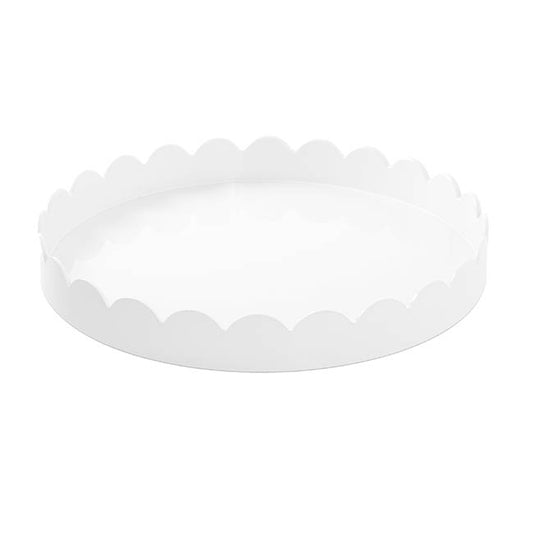 Scallop Edge Round Tray White (4x35cmD)