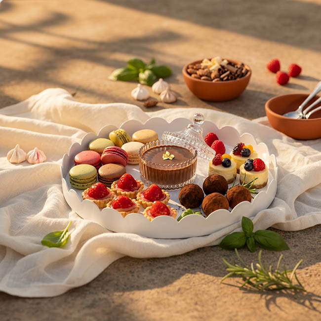 Scallop Edge Round Tray White (4x35cmD)