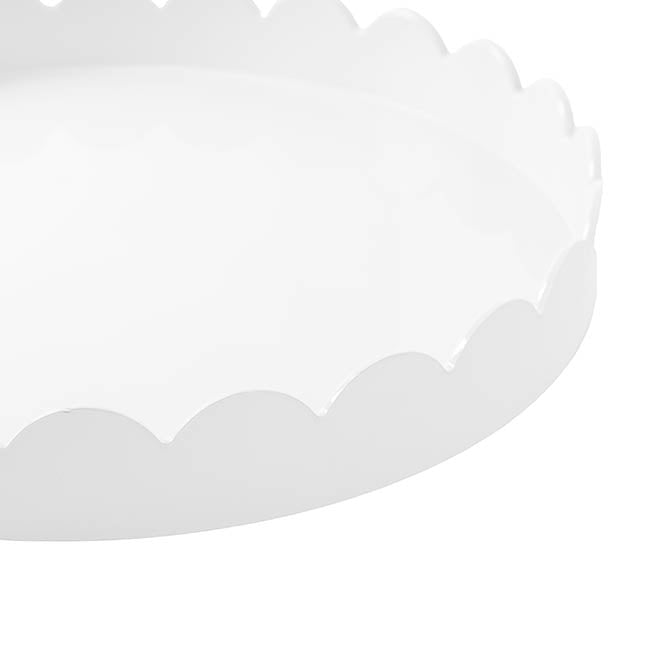 Scallop Edge Round Tray White (4x35cmD)
