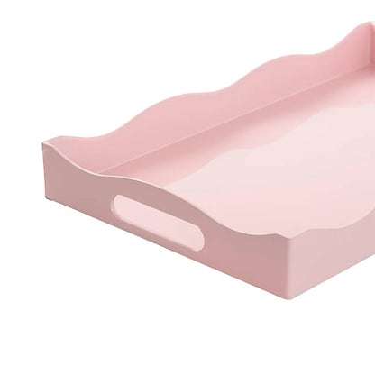 Scallop Edge Rectangle Tray Soft Pink (40x24cm)