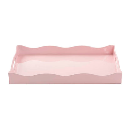 Scallop Edge Rectangle Tray Soft Pink (40x24cm)