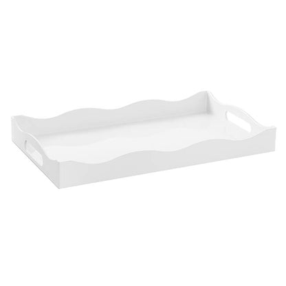 Scallop Edge Rectangle Tray White (40x24cm)