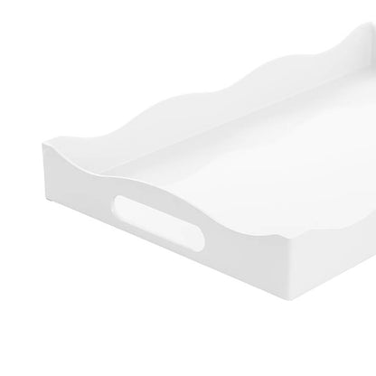 Scallop Edge Rectangle Tray White (40x24cm)