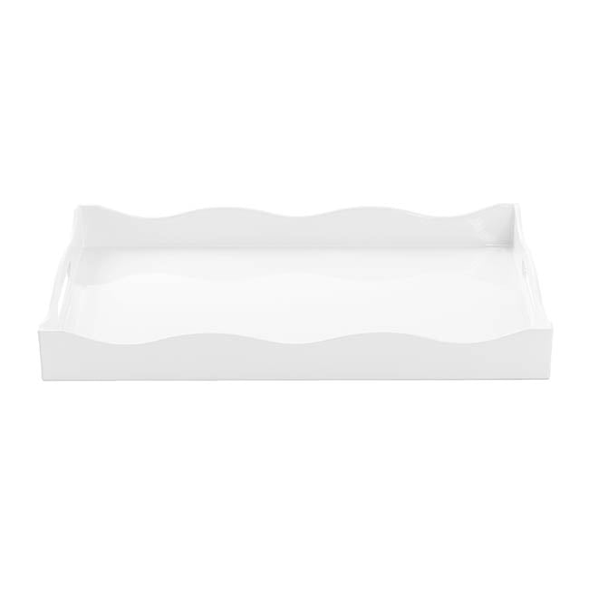 Scallop Edge Rectangle Tray White (40x24cm)