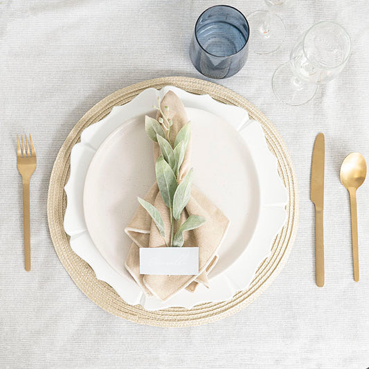 Scallop Rim Charger Plate Pack 4 White (33cmD)