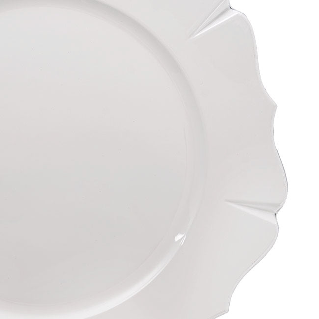 Scallop Rim Charger Plate Pack 4 White (33cmD)
