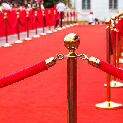 Bollard Post Rope Barrier Red & Gold (3cmDx150cmL)
