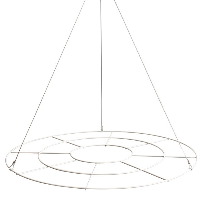 Hanging Floral Chandelier Large Single White (90cmDx100cmH)