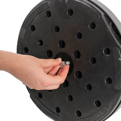 Retractable Barrier Post Bollard Set 2 Black (32cmDx92cmH)