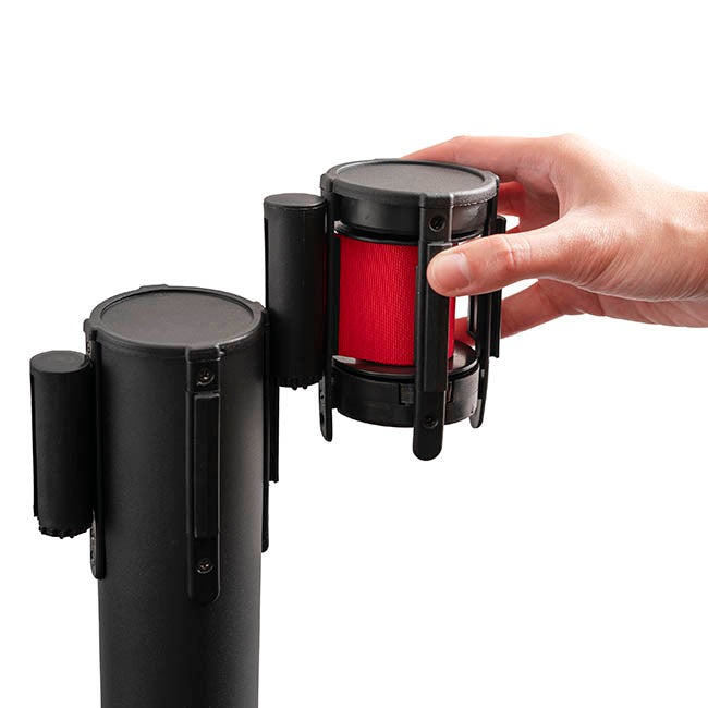 Retractable Bollard Barrier Belt Pack 2 Red (2mL)