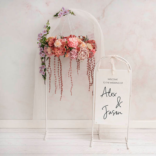 Hanging Ceiling Hoop Small Single White (45cmDx54cmH)