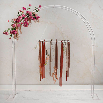 Hanging Ceiling Hoop Medium Single White (65cmDx75cmH)