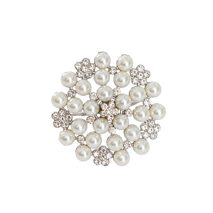 Pearl Flower Napkin Ring Pack 4 Silver (4cmD)