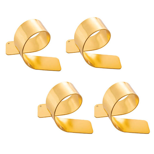 Metal Twist Napkin Ring Pack 4 Gold (4x5x8cm)