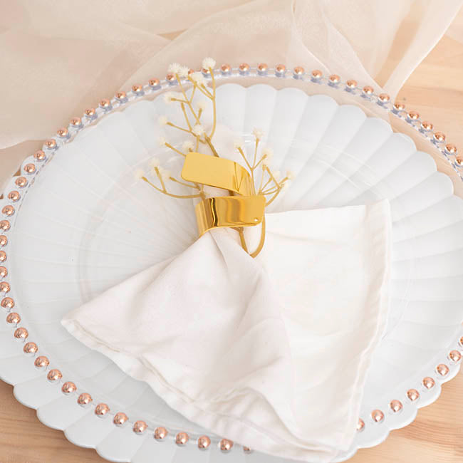 Metal Twist Napkin Ring Pack 4 Gold (4x5x8cm)