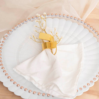 Metal Twist Napkin Ring Pack 4 Gold (4x5x8cm)