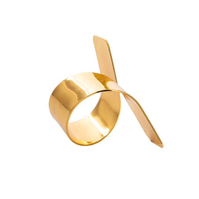 Metal Twist Napkin Ring Pack 4 Gold (4x5x8cm)