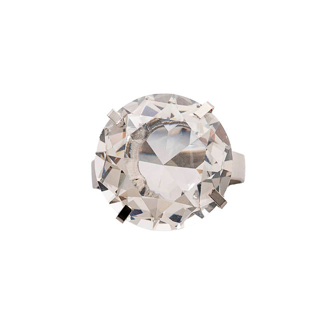 Large Diamond Napkin Ring Pack 4 Silver (3.7cmD)